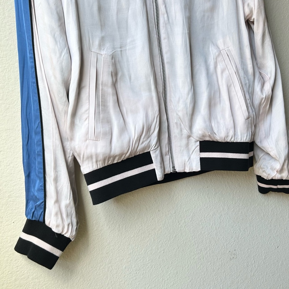 Zadig & Voltaire Pink Cream Billy Reversible Bomber Jacket Paisley Corolle Sz S - Picture 12 of 16